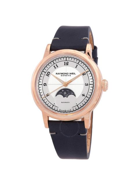 Other Designers Raymond Weil Millesime Automatic Moon Phase Silver Dial Ladies Watch 2145-PC5-05650