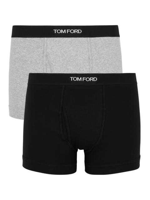 Logo stretch-cotton boxer briefs - set of two