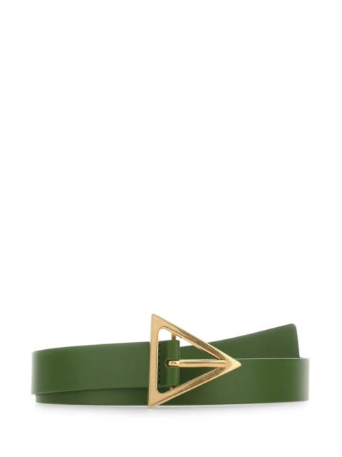 Bottega Veneta Bottega Veneta Women Army Green Leather Triangle Belt