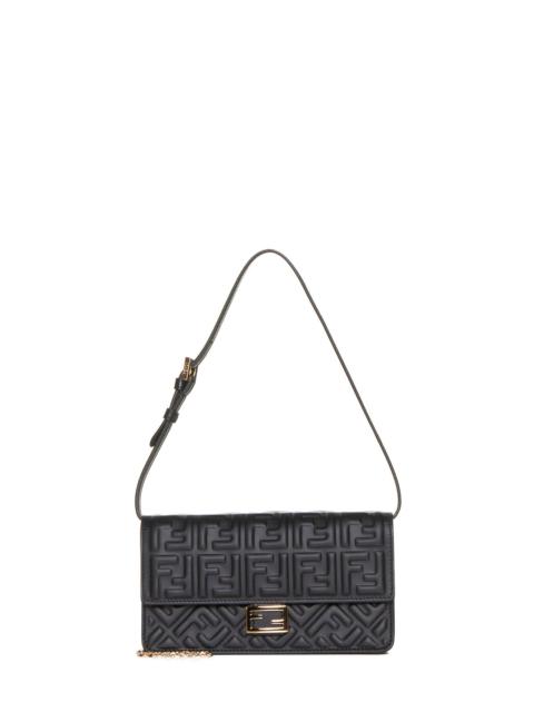 FENDI Fendi Women Black Nappa Leather Ff Wallet