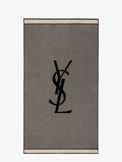 SAINT LAURENT Saint Laurent Cetrified Cotton Striped Beach Towel