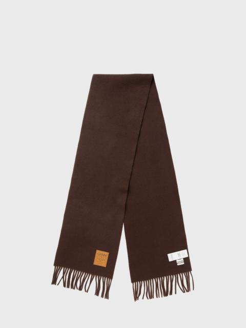GANNI Double Face Wool Knit Scarf