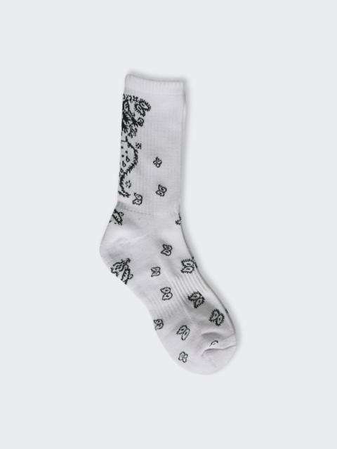Rhude Bandana Sock White And Green