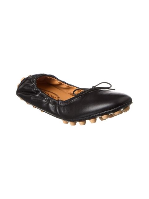 Tod's TODs Bubble Leather Ballerina Flat