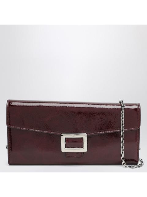 Roger Vivier Roger Vivier Belle Vivier Dark Violet Patent Leather Wallet With Chain Women