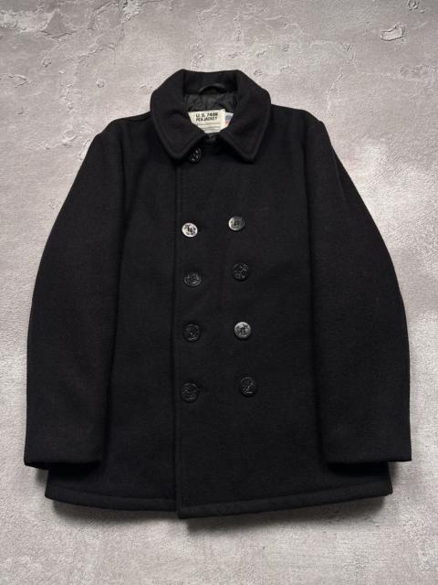 Schott Vintage 90s Schott 740N USA Pea Coat Button Up Jacket Navy