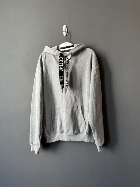 CELINE Celine gray drawstring logo hoodie