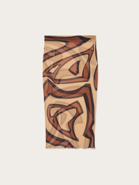 PUCCI LABIRINTO PRINT MIDI SKIRT IN TULLE
