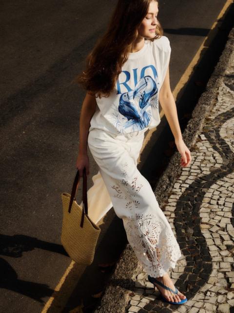 FARM RIO Off-White Boho Beauty Richelieu Pants