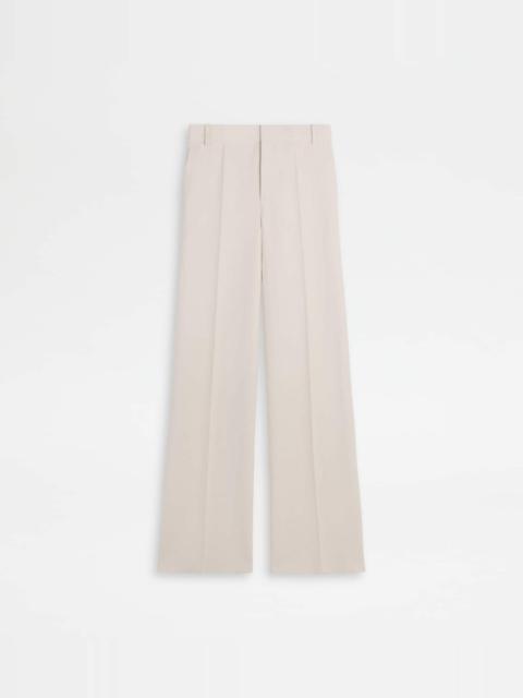 Tod's TROUSERS IN LINEN - WHITE