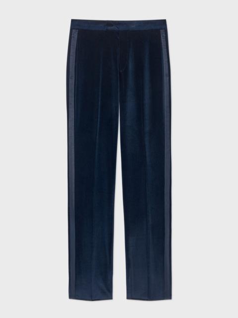 Paul Smith Tailored-Fit Navy Velvet Trousers