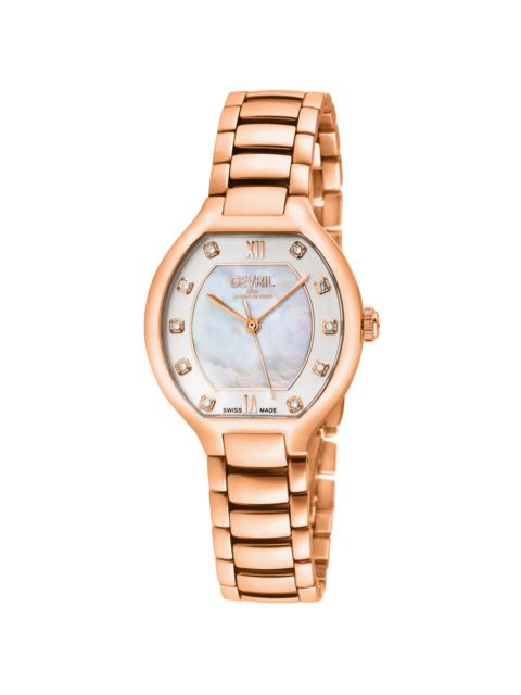 Other Designers Gevril Lugano Diamond Mother of Pearl Dial Ladies Watch 14051B