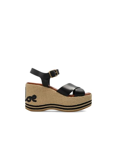 Chloé Chloe Sand Black Wedge Sandals New & Authentic (Women's size