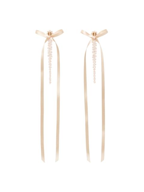 Simone Rocha Pink Bow Ribbon Drip Earrings