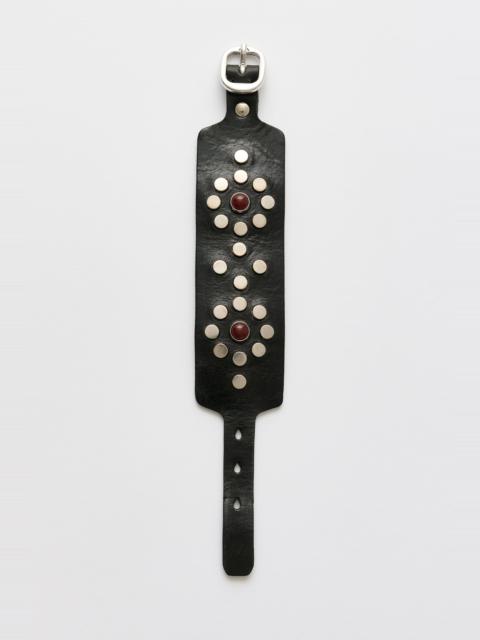 Our Legacy Blossom Bracelet Flecking Black Leather