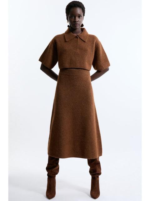 KAREN MILLEN Alpaca Wool Fluffy Full Knit Skirt