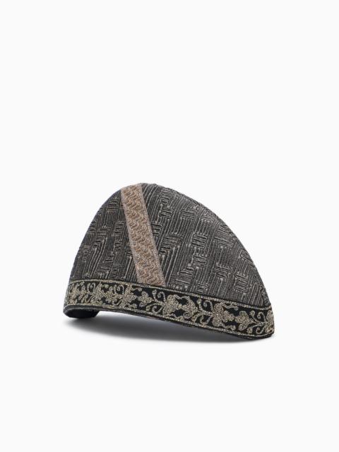 GIORGIO ARMANI JACQUARD SILK AND WOOL JACQUARD SIDE CAP