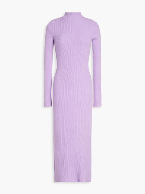arch4 Sandy cutout ribbed cashmere midi dress