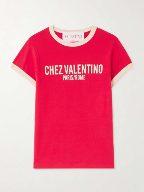 Printed cotton-jersey t-shirt Red