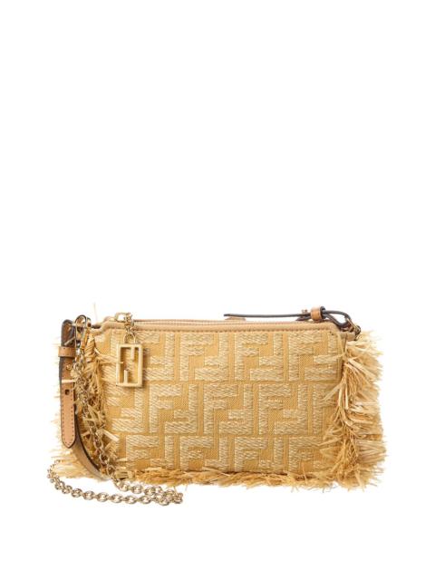 FENDI FENDI Baguette FF Jacquard & Raffia Pouch
