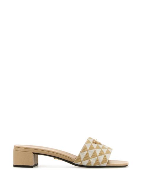 Prada Women Embroidered Fabric Mules