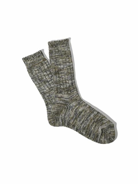 ANONYMOUSISM Anonymousism 5 Color Mix Crew Sock Olive