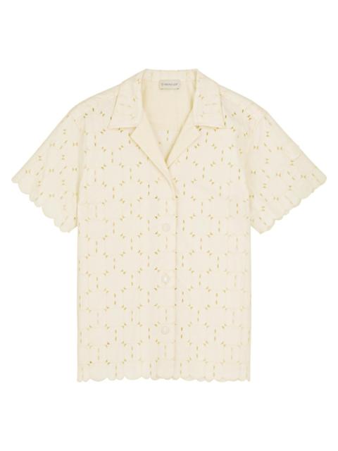 Moncler Embroidered Cotton-blend Shirt