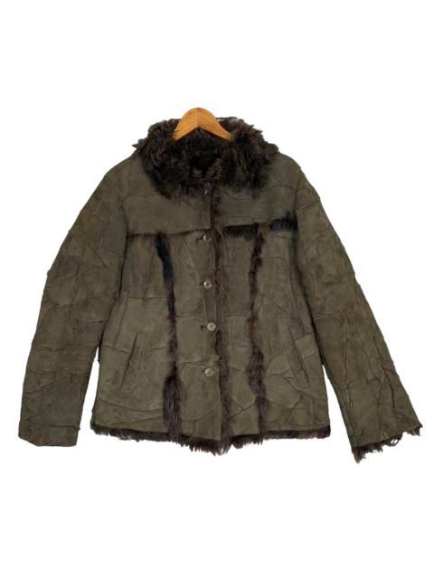 Other Designers Archival Clothing - Vintage Handmade Patchwork Fur Sheep Leather Jacket Size M
