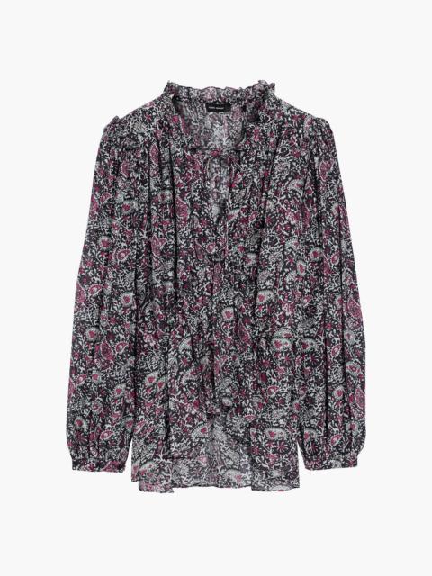 Isabel Marant Noon ruffle-trimmed printed silk-georgette blouse