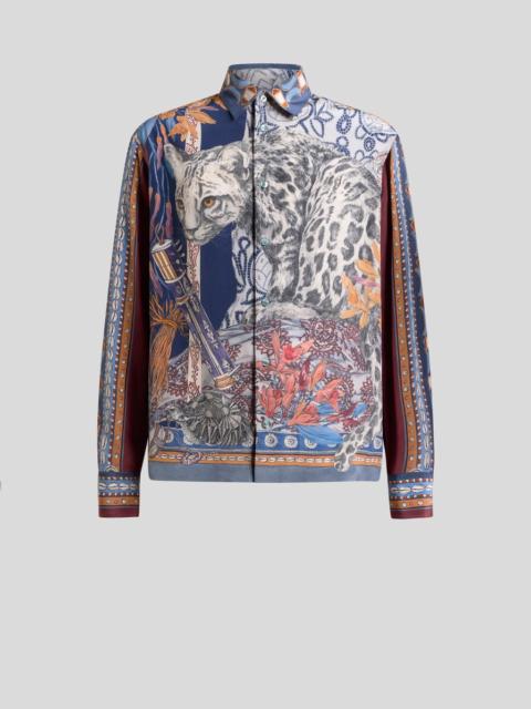 Etro SILK SHIRT WITH PLACED LEOPARD PRINT