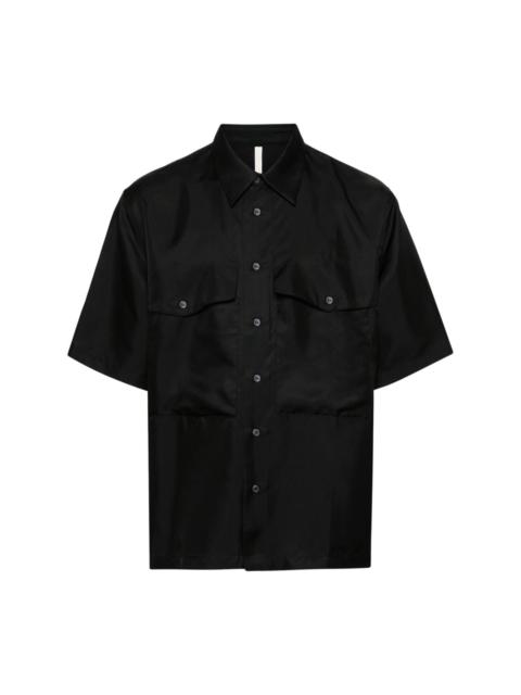 classic-collar silk shirt