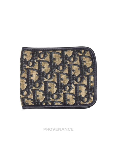 Dior Dior Oblique Trotter Bifold Wallet - Navy Jacquard