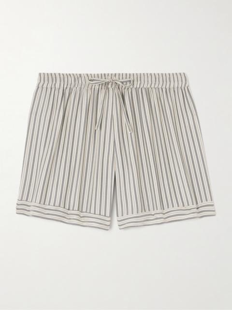 LE KASHA Kensu Striped Silk-satin Shorts