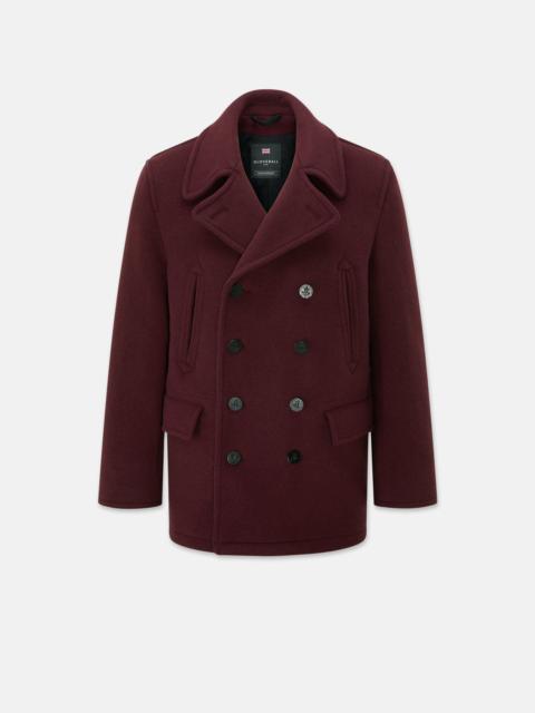 GLOVERALL Men's Churchill Peacoat FC Burgundy