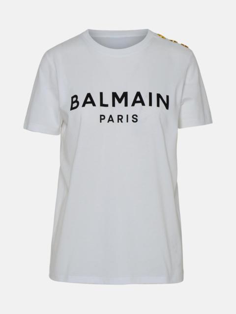 Balmain WHITE COTTON T-SHIRT