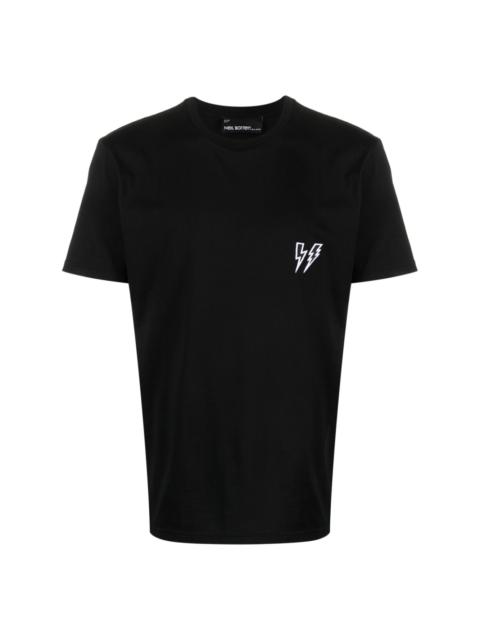 Neil Barrett Thunderbolt-embroidered cotton T-shirt