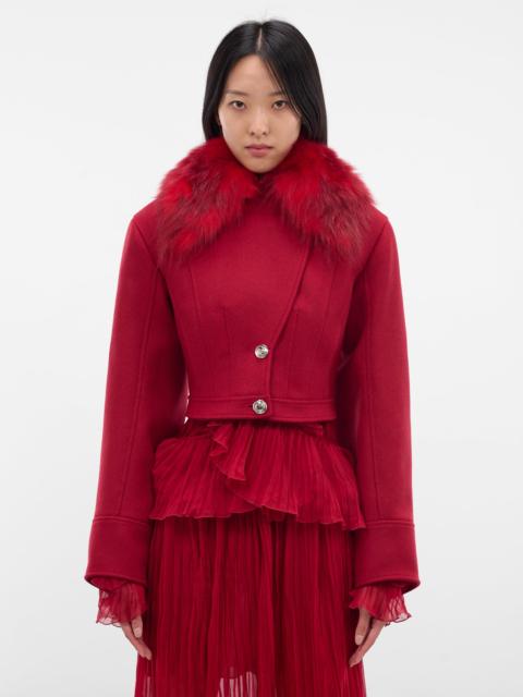 Blumarine Red Wool Cropped Tailored Jacket