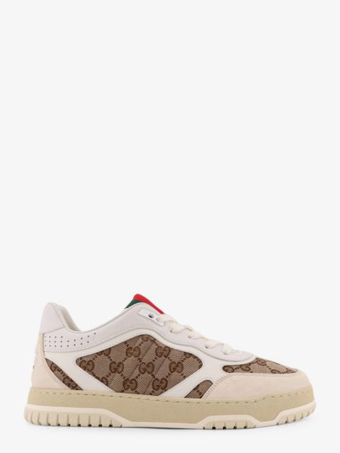 GUCCI Gucci Men Leather And Suede Low-Top Re-Web Sneakers With Gg Supreme Fabric Inserts