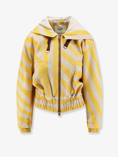 FENDI Fendi Cotton and Linen Jacket Yellow Women