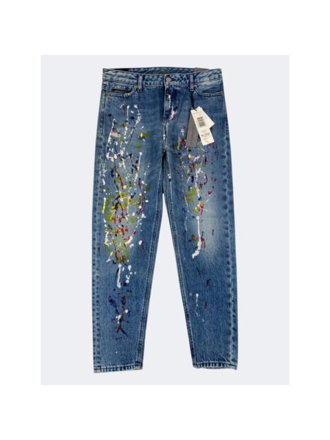 Other Designers Calvin Klein - 2014 Paint Splattered Straight High Rise Denim Jeans