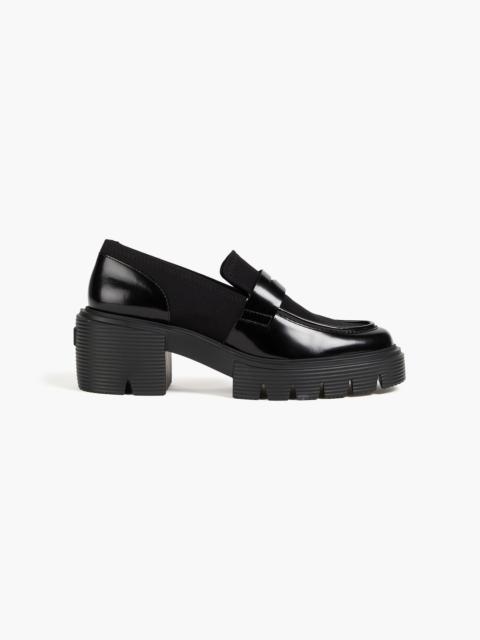 Stuart Weitzman Soho gabardine and glossed-leather loafers