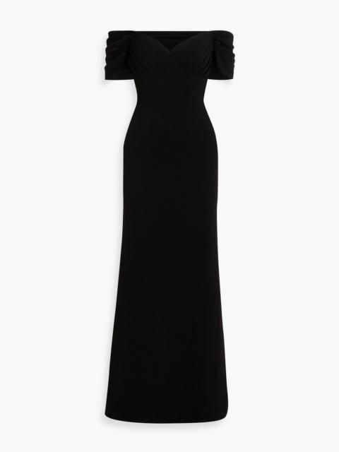 Other Designers Off-the-shoulder cutout crepe gown