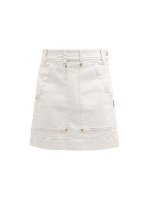 Brunello Cucinelli Brunello Cucinelli Off White Cotton Mini Skirt