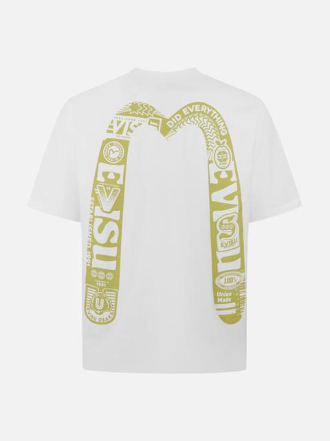 EVISU Logo and Daicock Print Loose Fit T-Shirt
