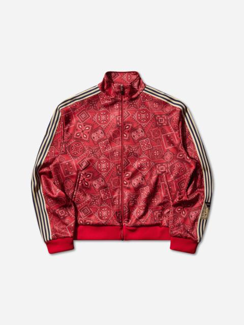 Kapital Men's Smooth Jersey Cookie Bandana Track Jacket Red