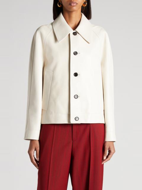 Bottega Veneta Bottega Veneta Lambskin Leather Jacket in 9247 Pale Meringue at Nordstrom