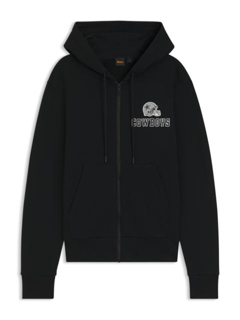 BOSS BOSS X DALLAS COWBOYS ZIP-UP HOODIE WITH ALTERNATIVE LOGO