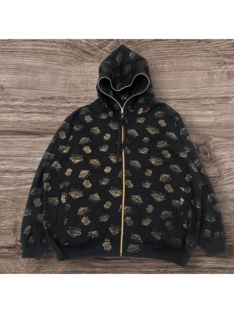 Other Designers If Six Was Nine - Steals🔥Raw Blue Diamond Over Print Oversized Hoodie Pullover