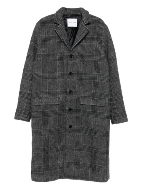 SAMSØE SAMSØE checked-pattern single-breasted coat