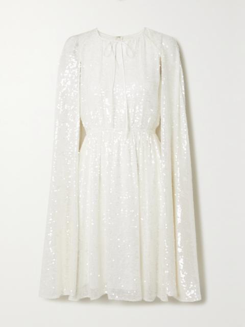 Erdem Austin Cape-effect Sequined Chiffon Midi Dress